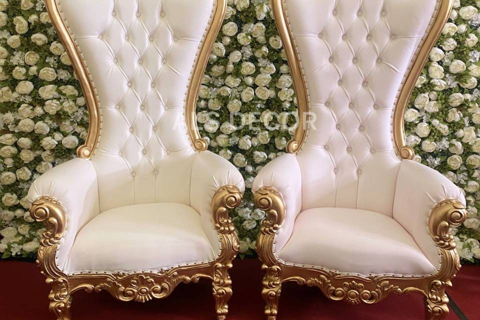 Big wedding throne gold chairs
