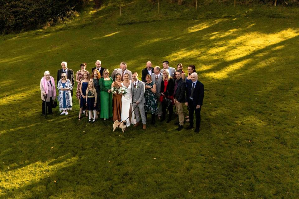 Group drone shot