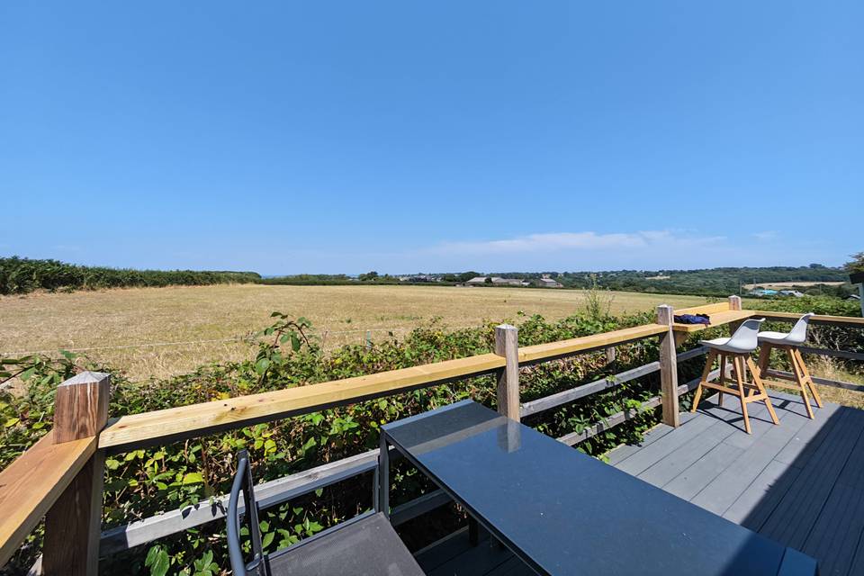 Caravan 12 decking and view