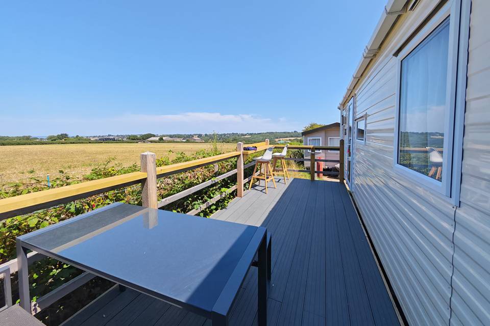 Caravan 12 decking and view