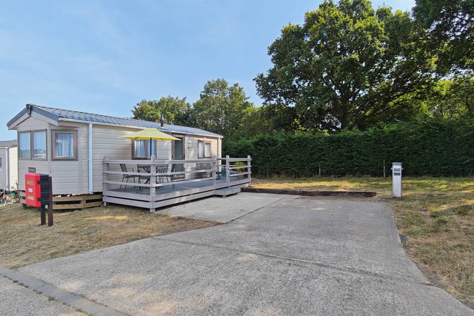 Caravan 16 outside the decking