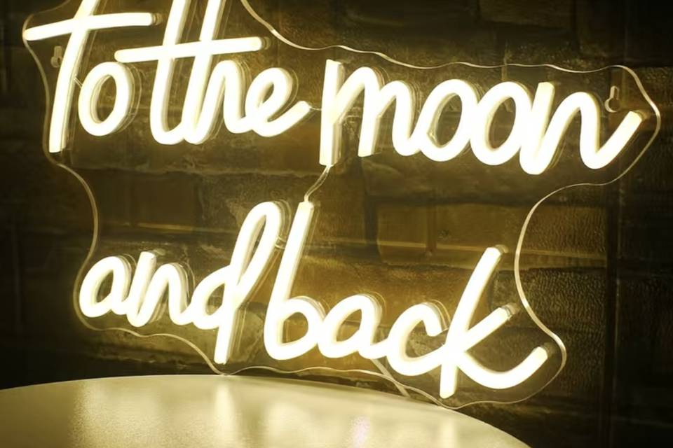 To The Moon And Back Neon Sign