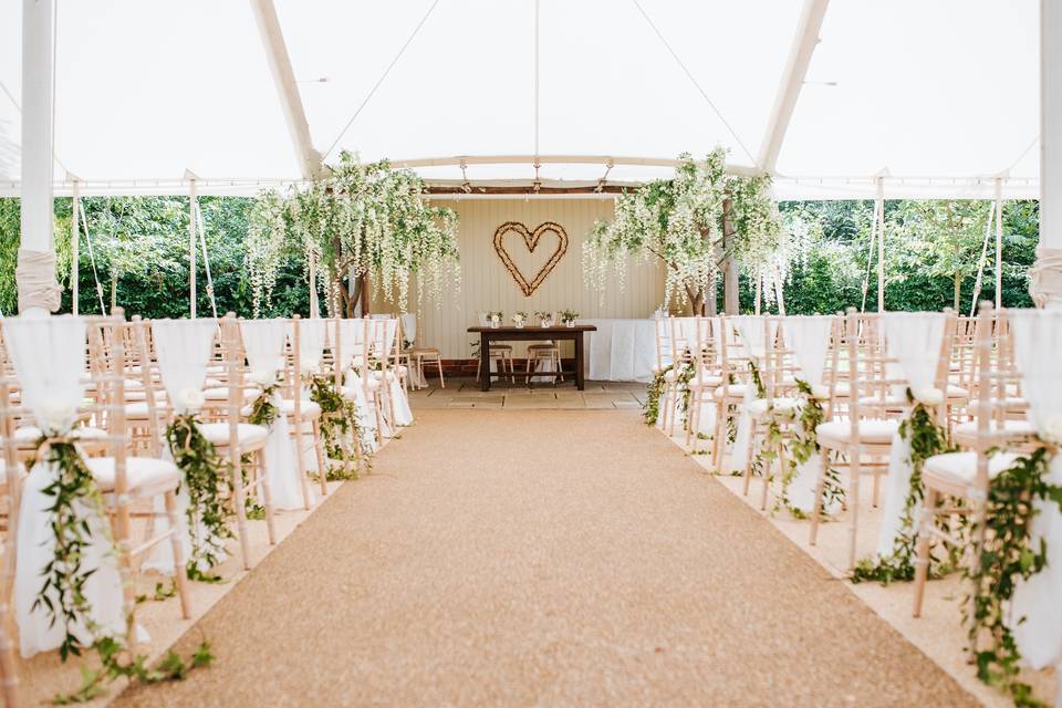 Aisle in the Marquee