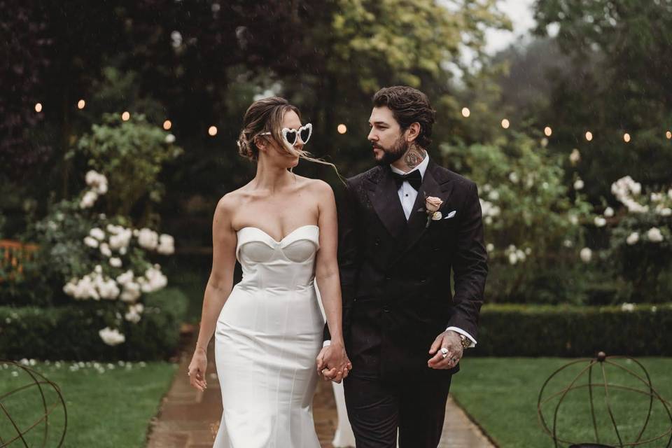 Couple in Wedding Garden