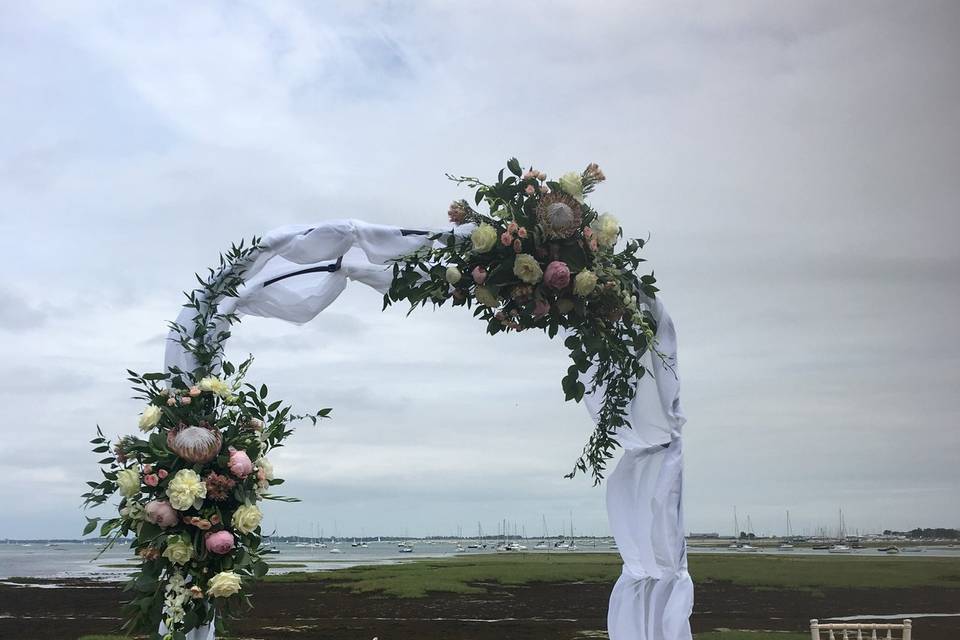 Ceremony arch flowers