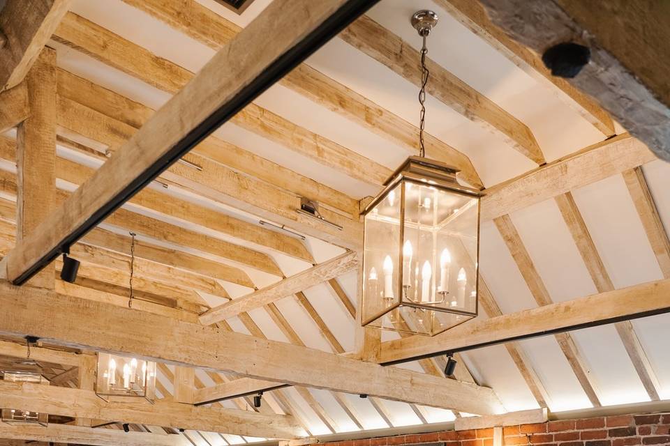 Red brick and exposed beams