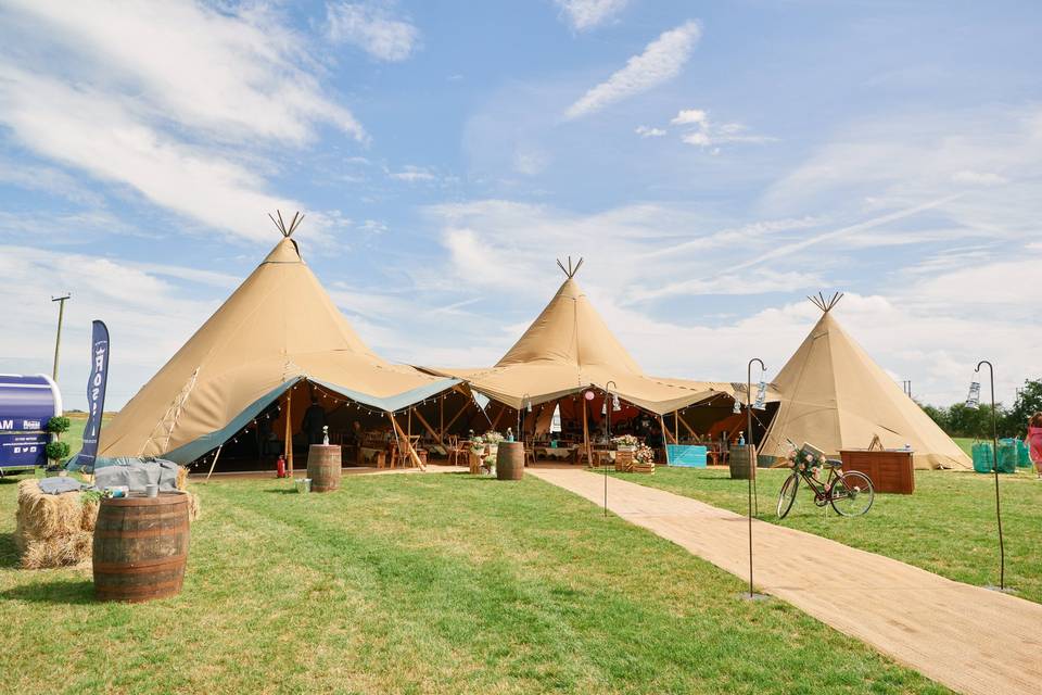 Tipis and walkway