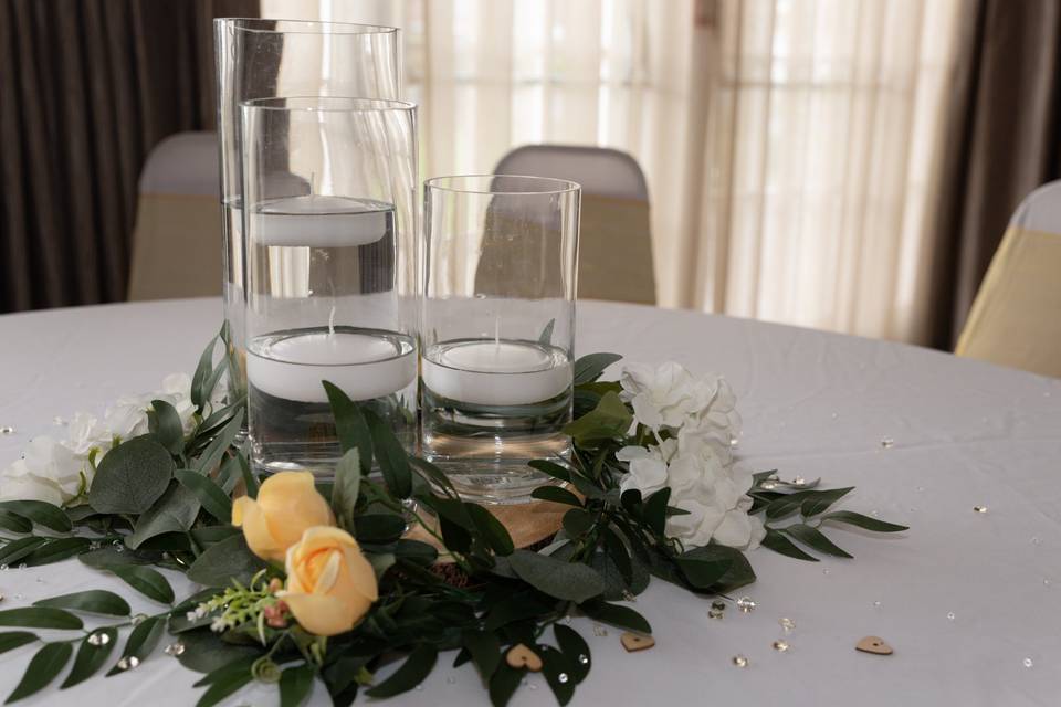 Trio of vases wedding decor