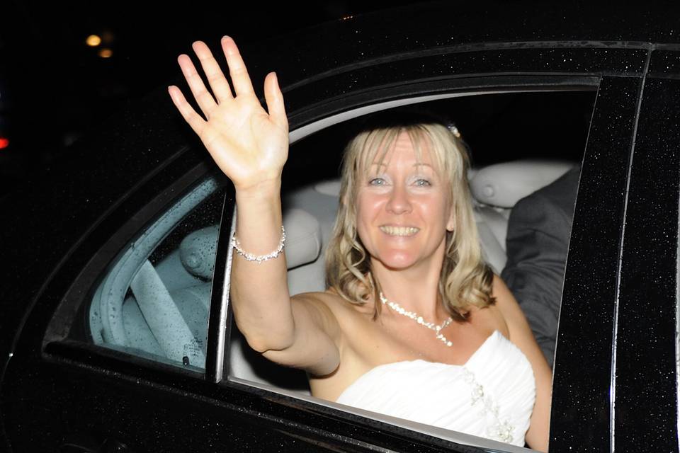 Bride Waving