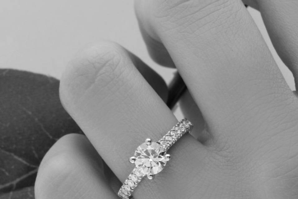 Lab created diamond ring