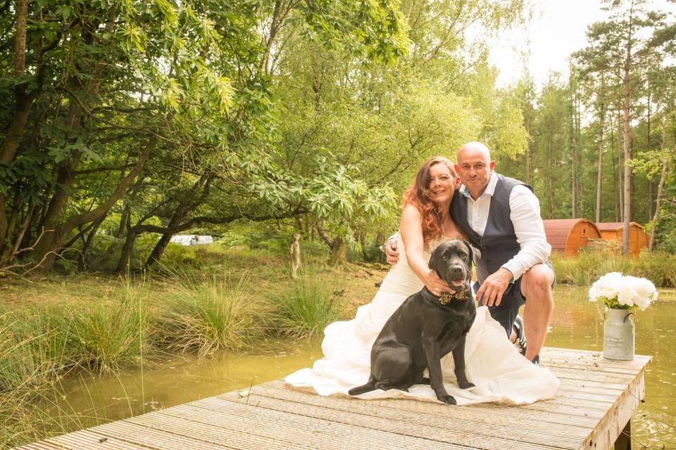 Couple and Bob on jetty