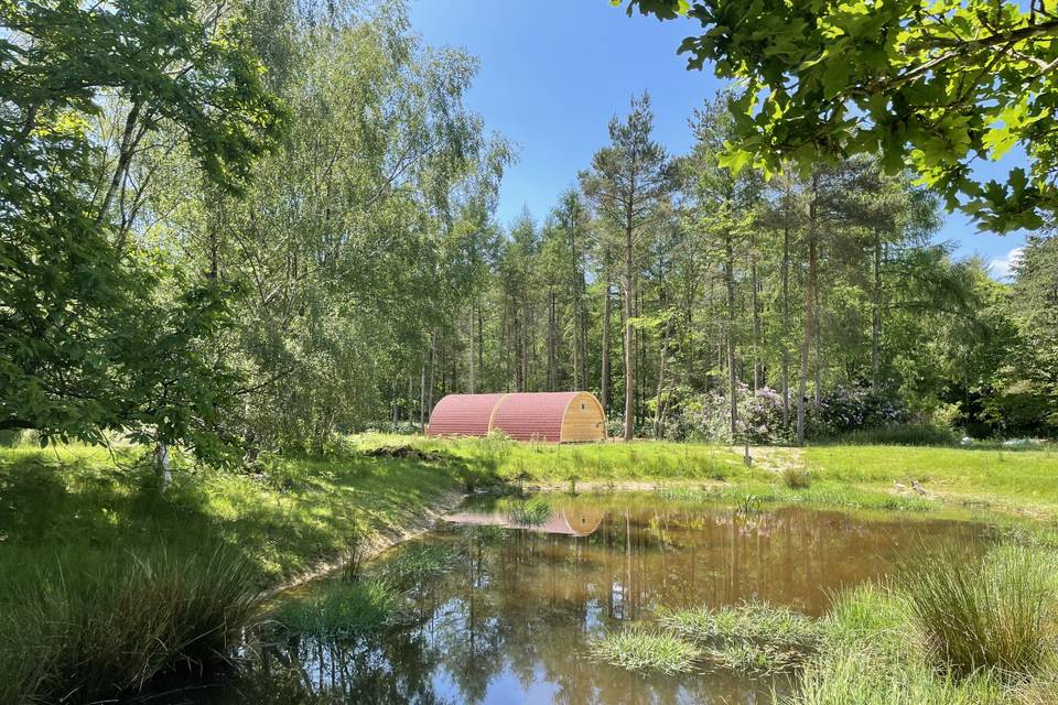 Lake and lodge