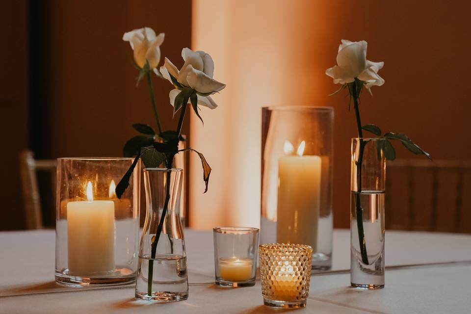 Flowers and candlelight