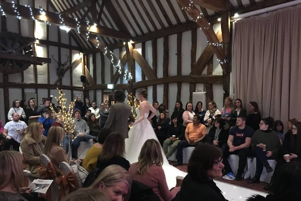 A busy wedding fashion show