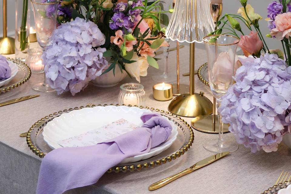 Soft colour palette with lilac