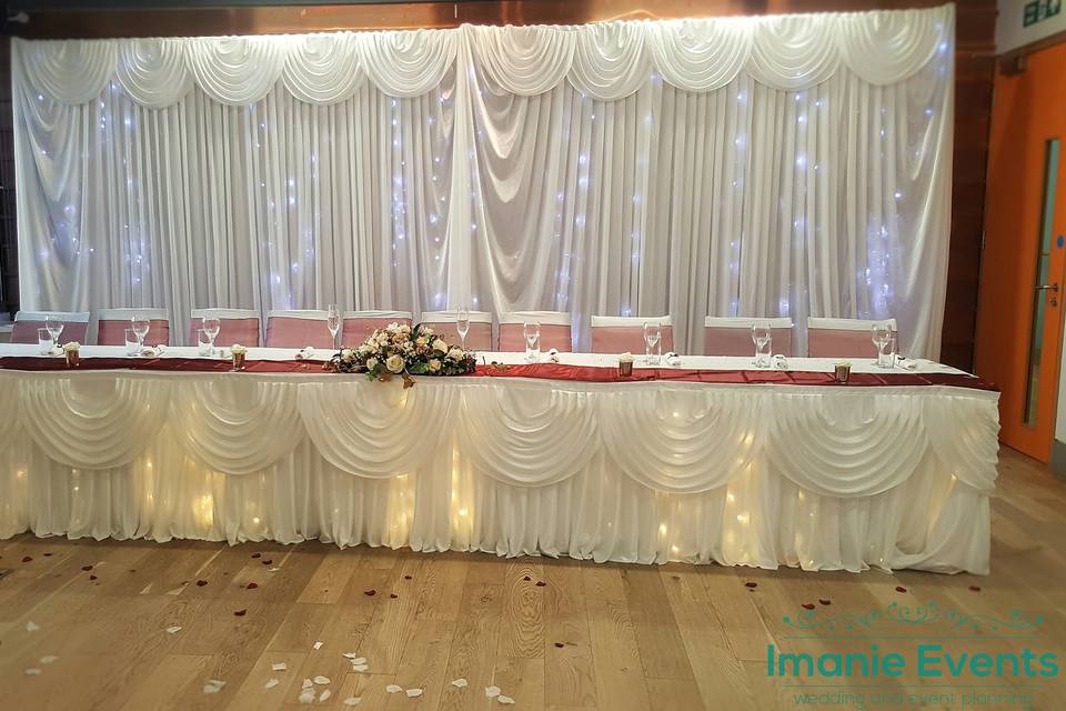Led backdrop and top table