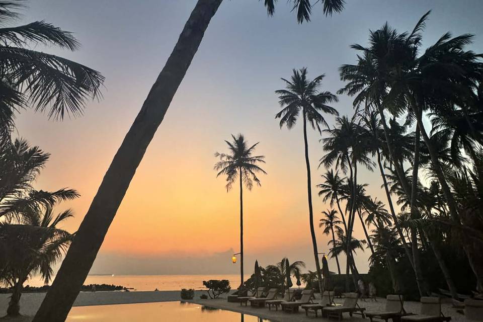 Sunset in the maldives