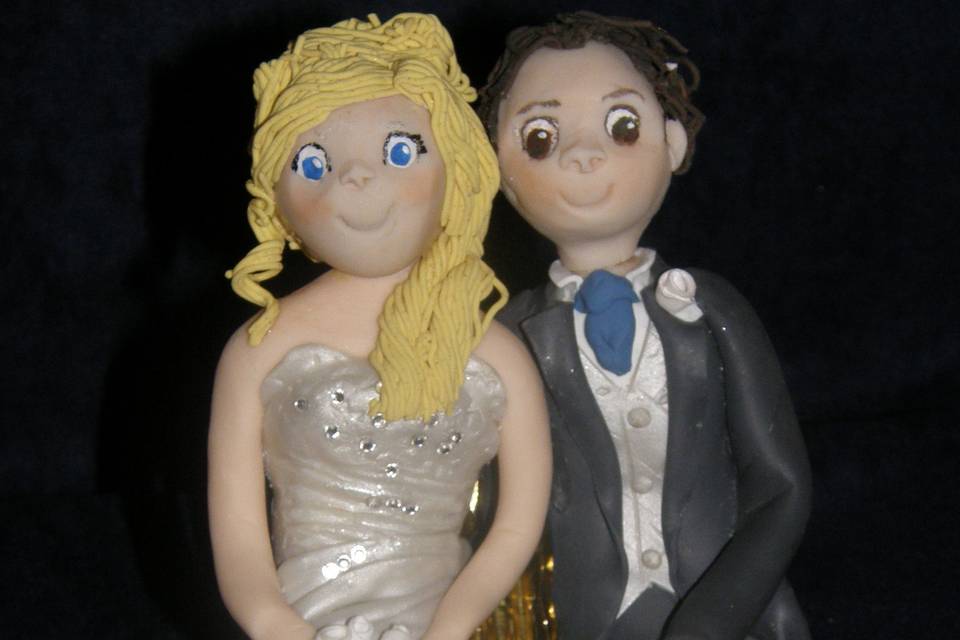 Polymer Clay bride and groom cake topper