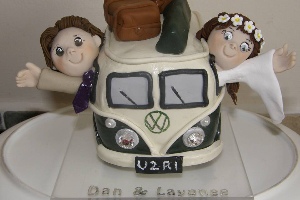 Hand crafted campervan cake topper