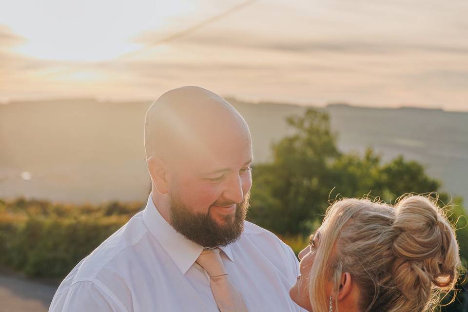 Abels Harp sunset wedding