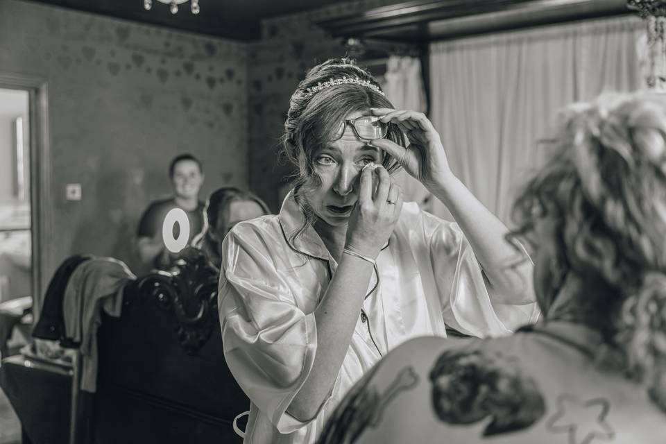 Emotional moment getting ready