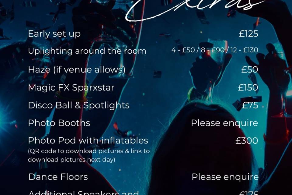 Our Optional Extras + more