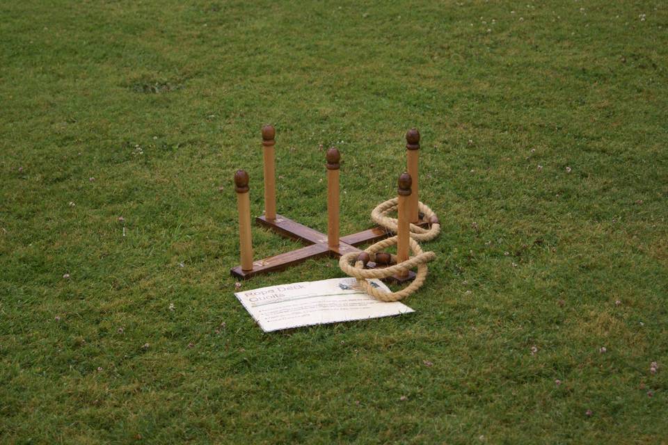 Quoits on lawn