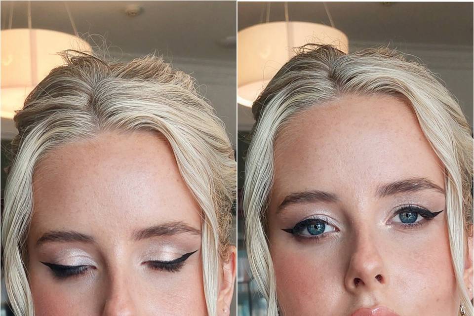 Soft glam with black eyeliner