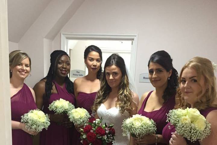 Bride and bridesmaids