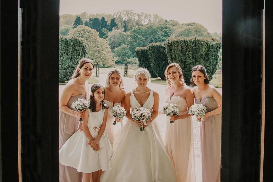 Bride and bridesmaids