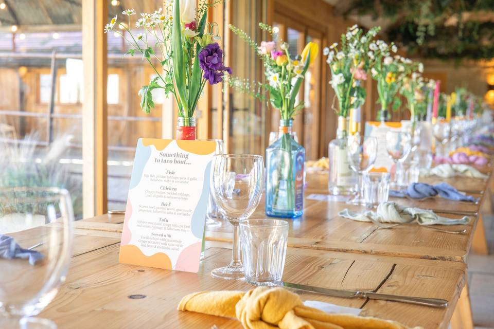 Wedding breakfast set up