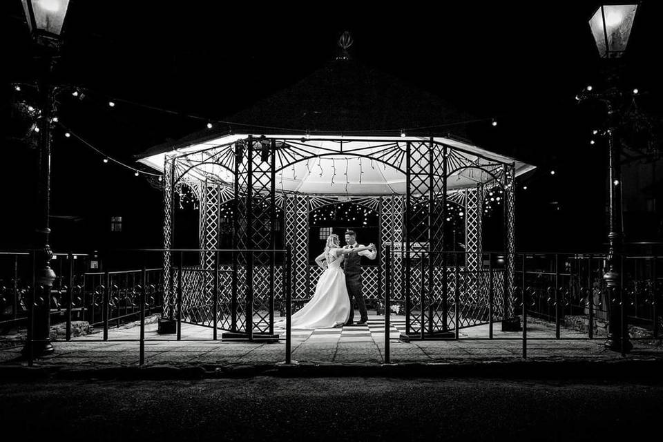 Bandstand at night