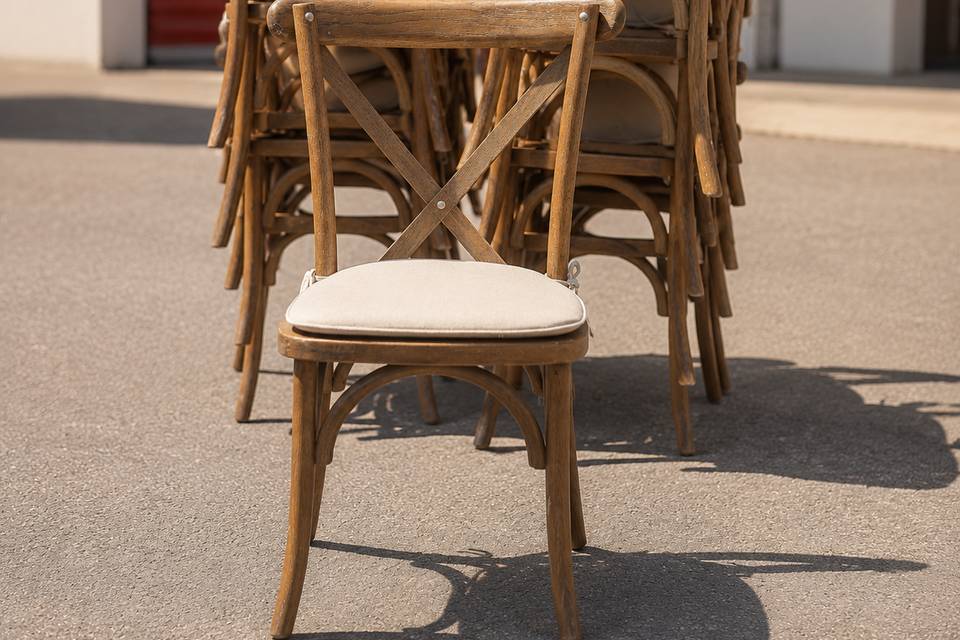 Cross Back Wooden Chairs
