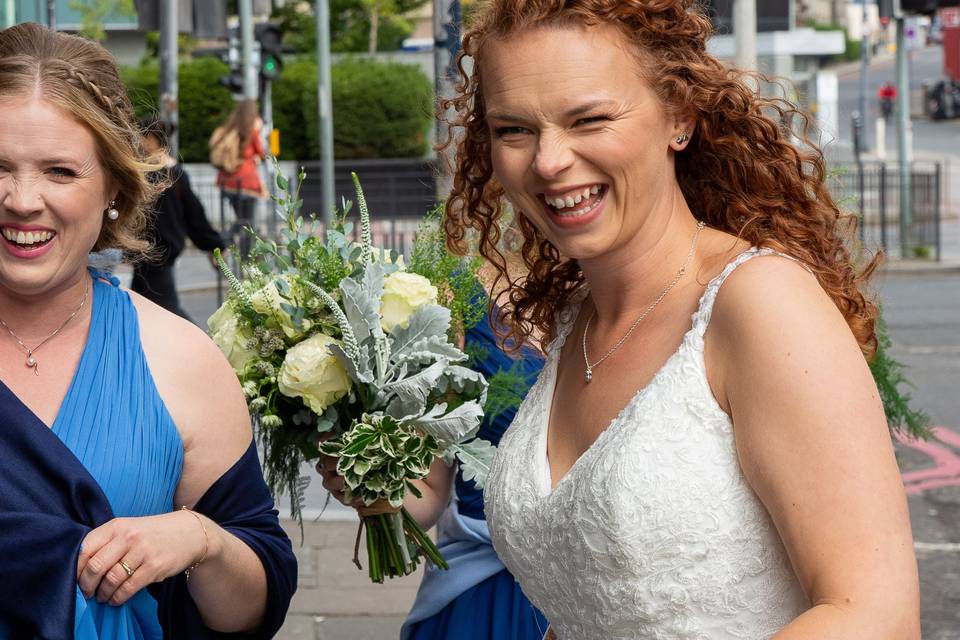 An excited bride