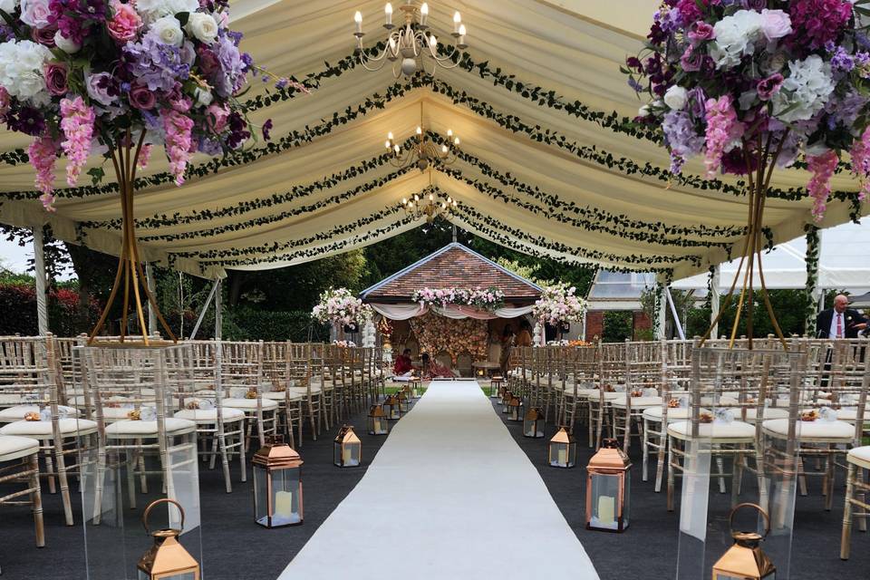 Hindu Blessing marquee setup