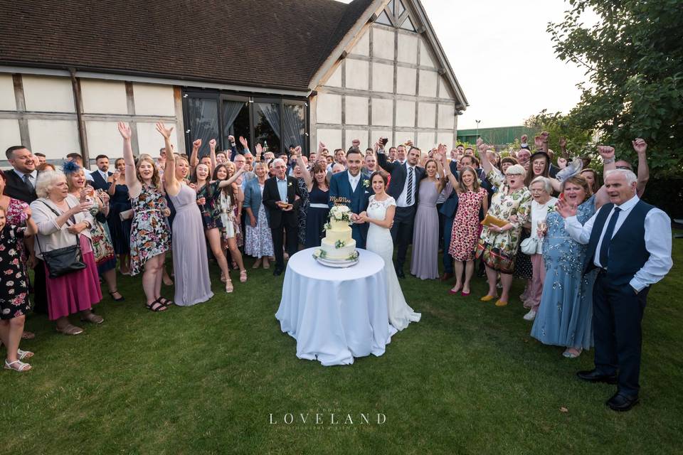 Cake cutting outside!