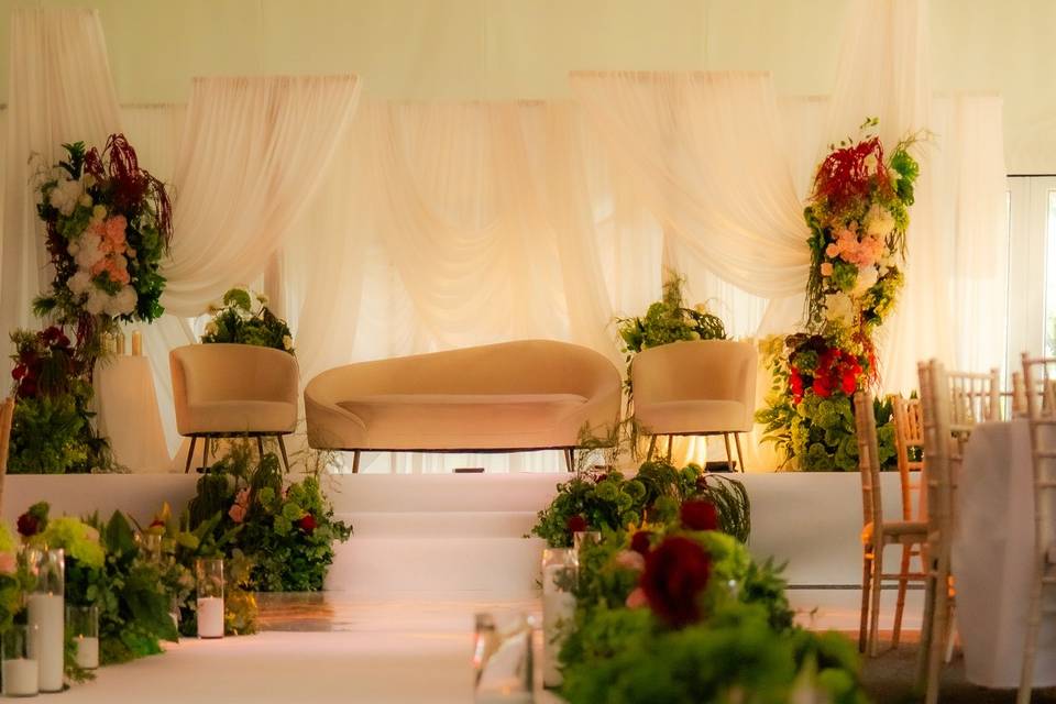 Drapery with elegant floral