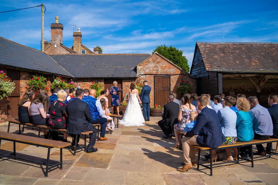 Rustic courtyard wedding