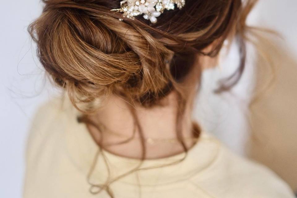 Bohemian bridal updo