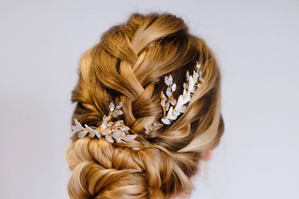 Textured bridal updo