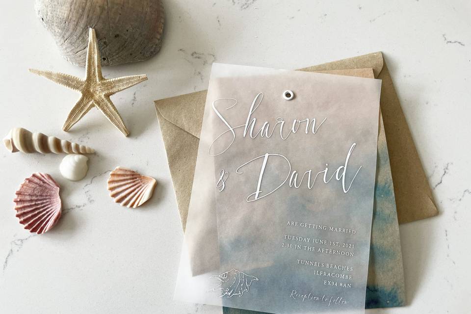 Bespoke beach invitation set