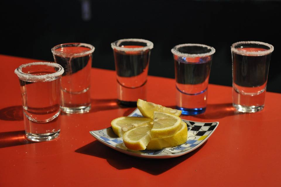 Tequila with salt and lemon