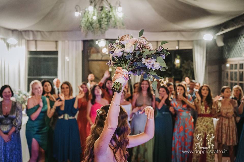 Throwing the bouquet