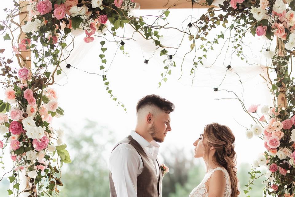 Classic arch with willow