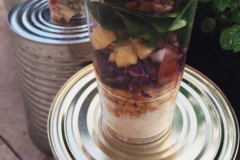 Food truck salads in a cup