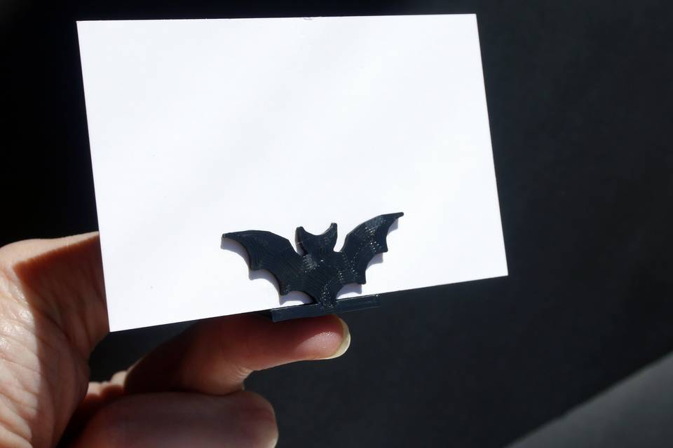 Bat shaped card stands