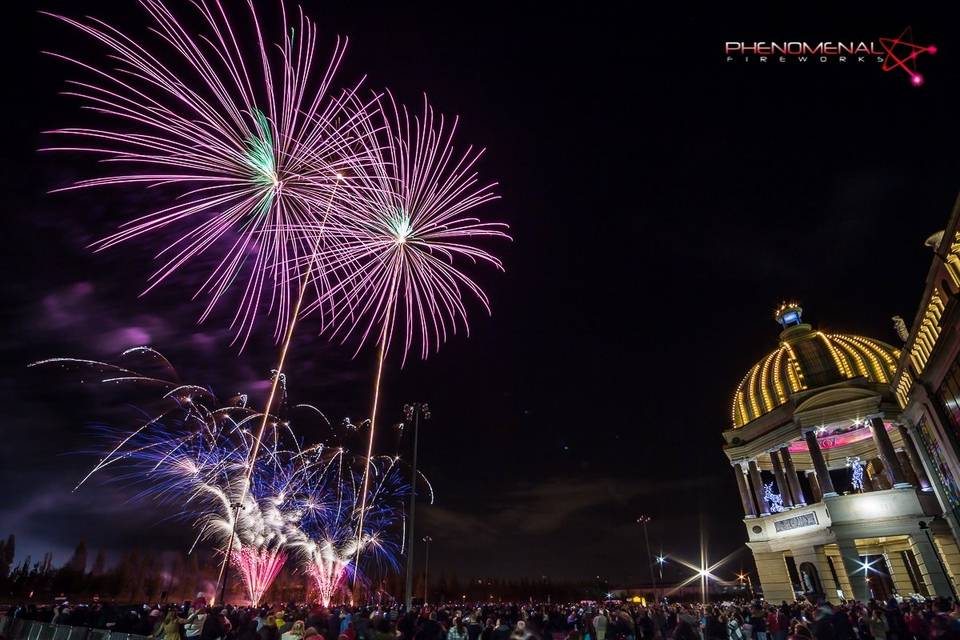 Pink and purple fireworks