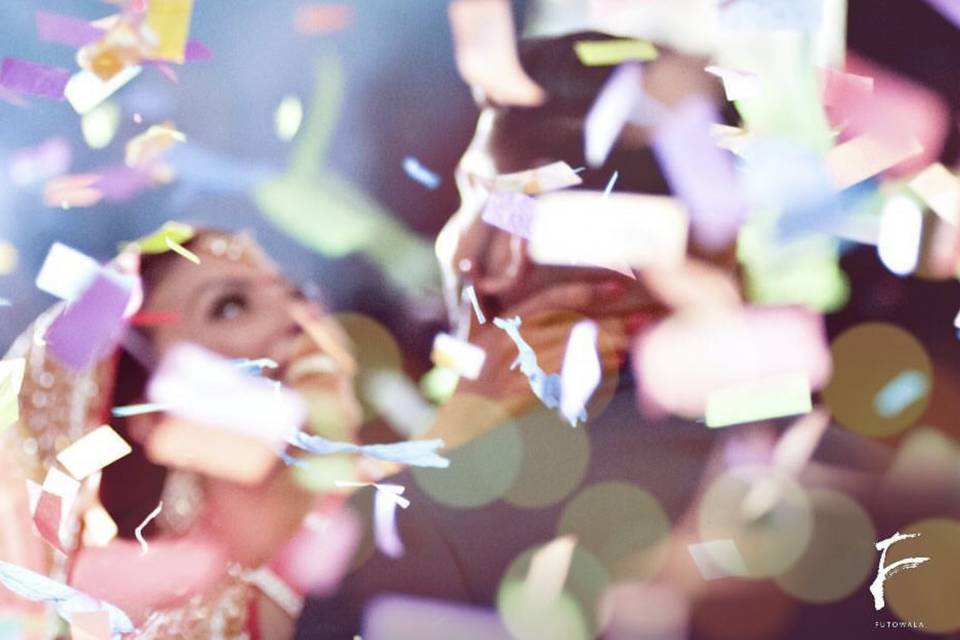 Confetti falling