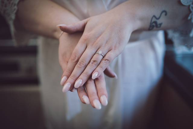 Bridal prep nails close up