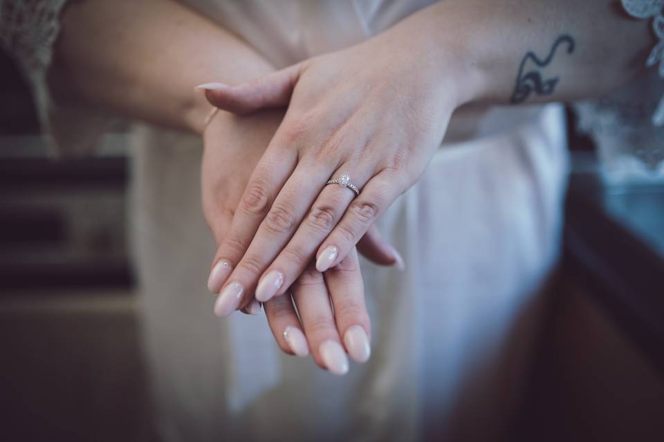 Bridal prep nails close up